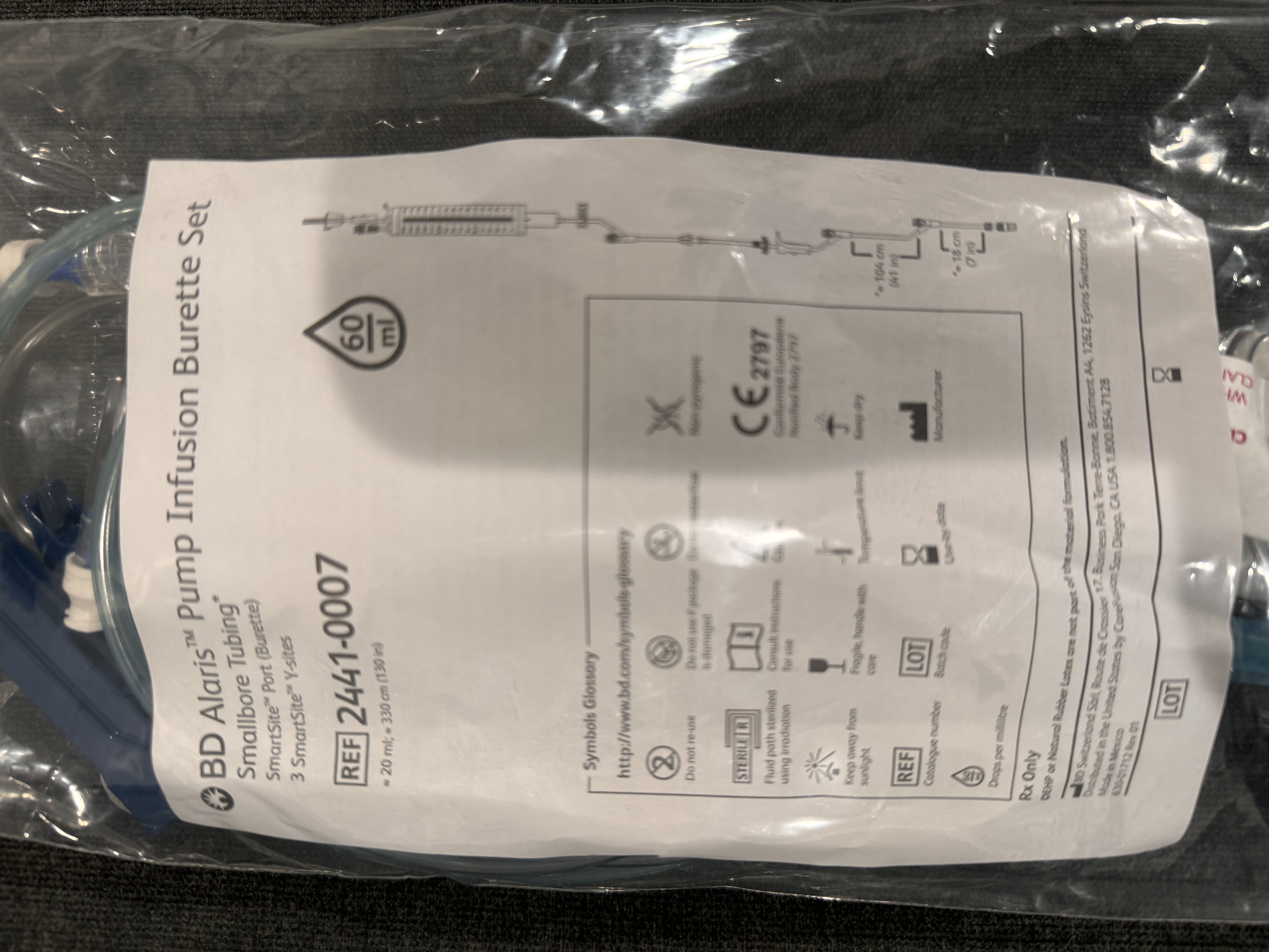 BD Alaris Pump Infusion Burette Set (Smallbore Tubing)