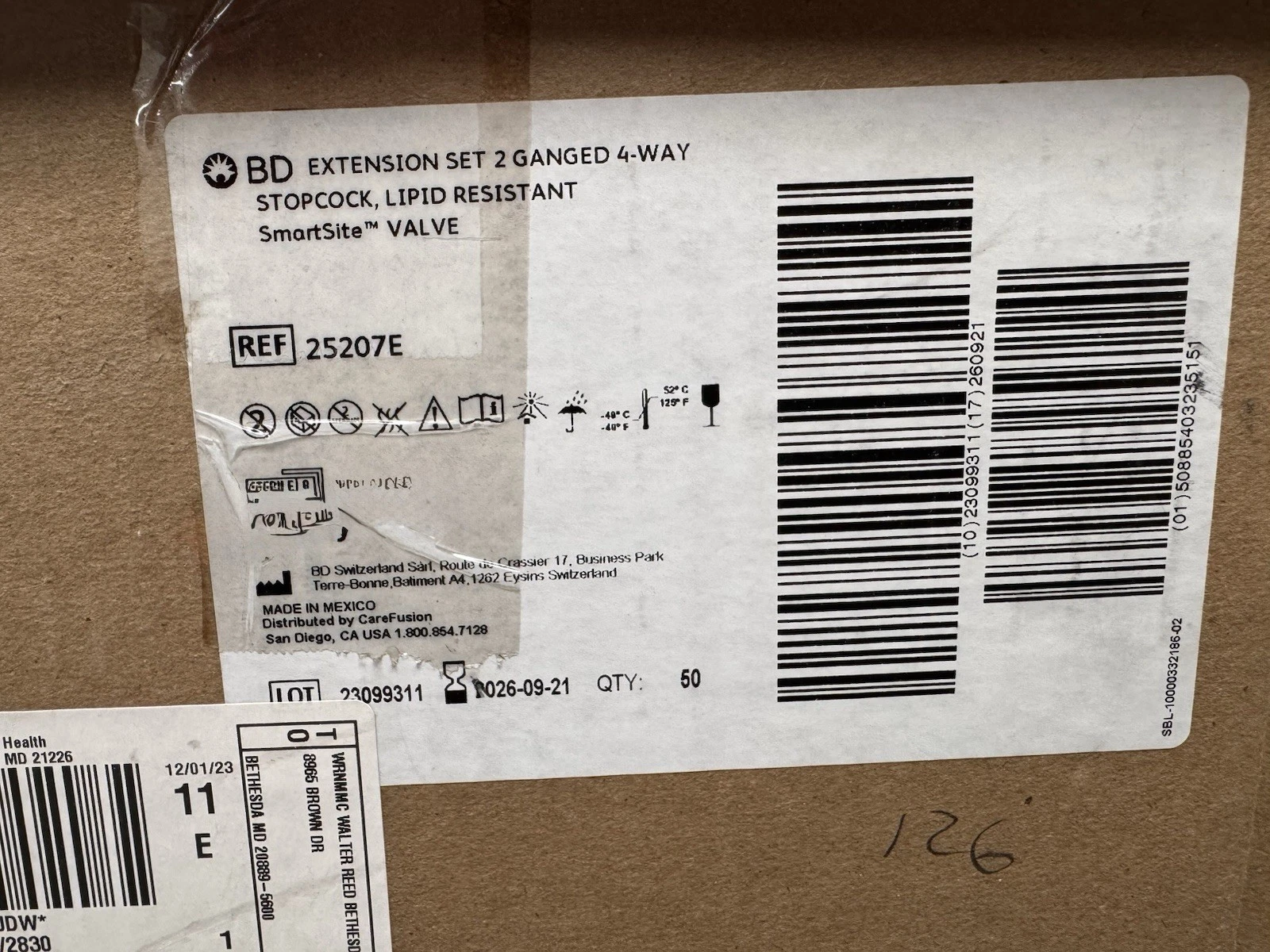 BD Extension Set 2 Ganged 4-Way Stopcock, Lipid Resistant