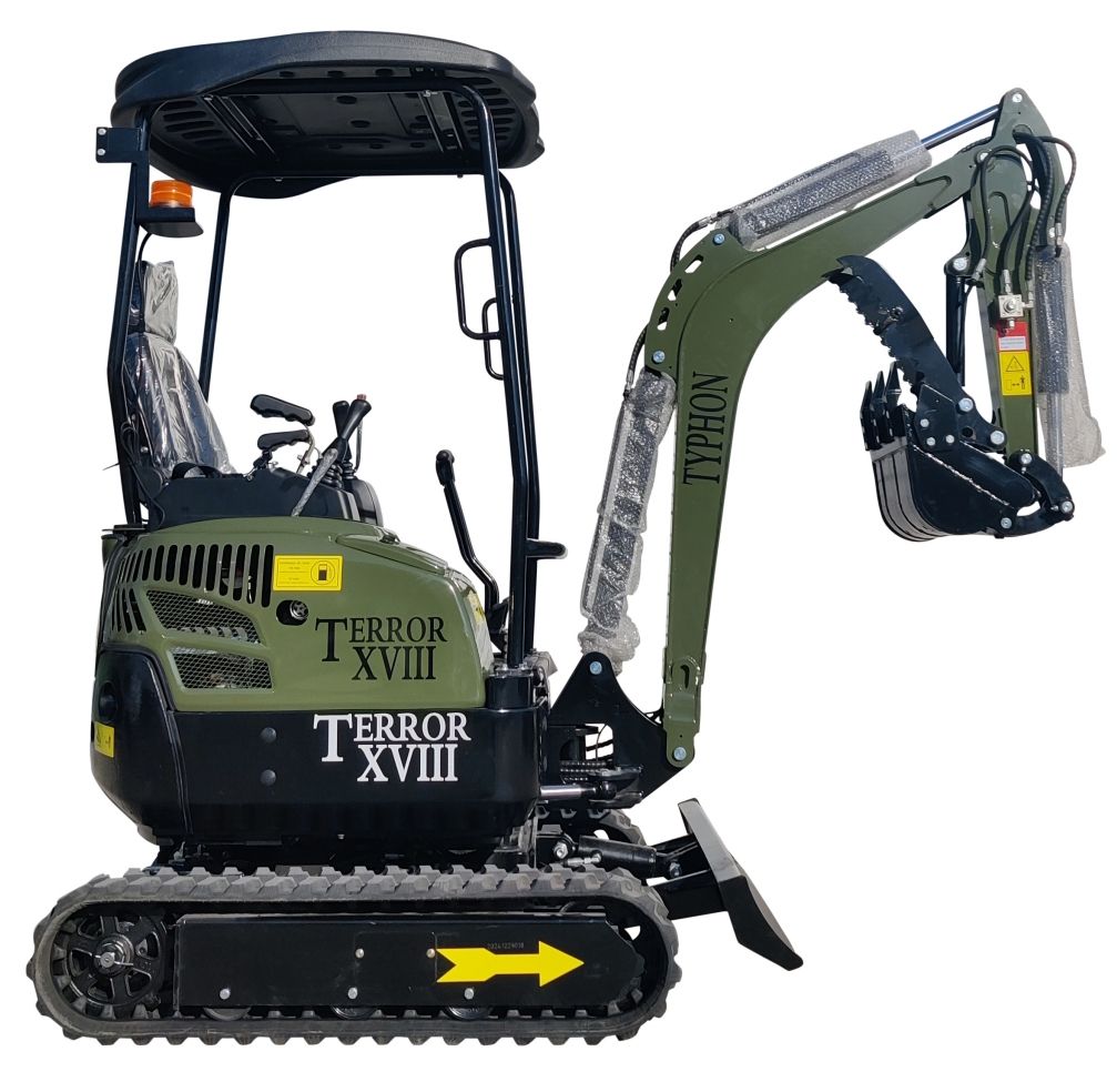 2025 4000 lb Typhon Terror XVIII Mini Excavator Rubber Track with Kubota Diesel Engine