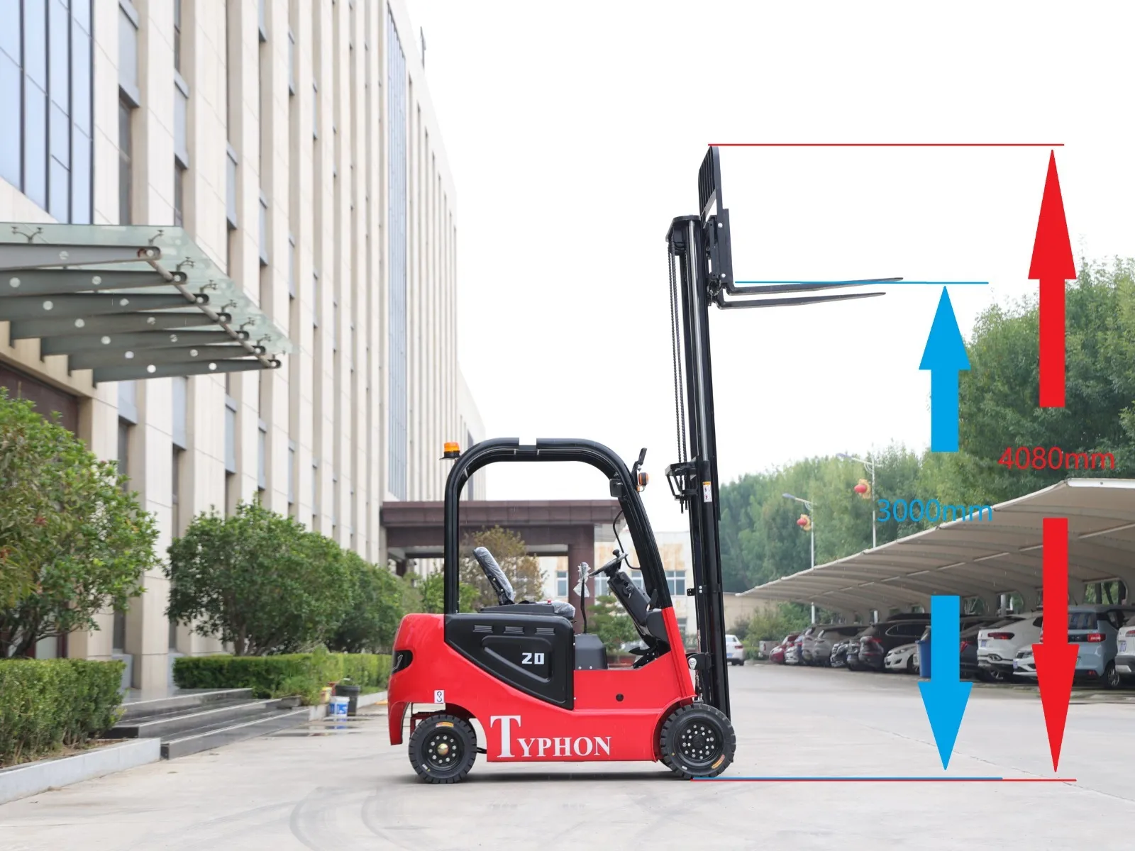 2024 TYPHON 2 Ton Rated Capacity Electric Forklift Lifter Lift Truck USA