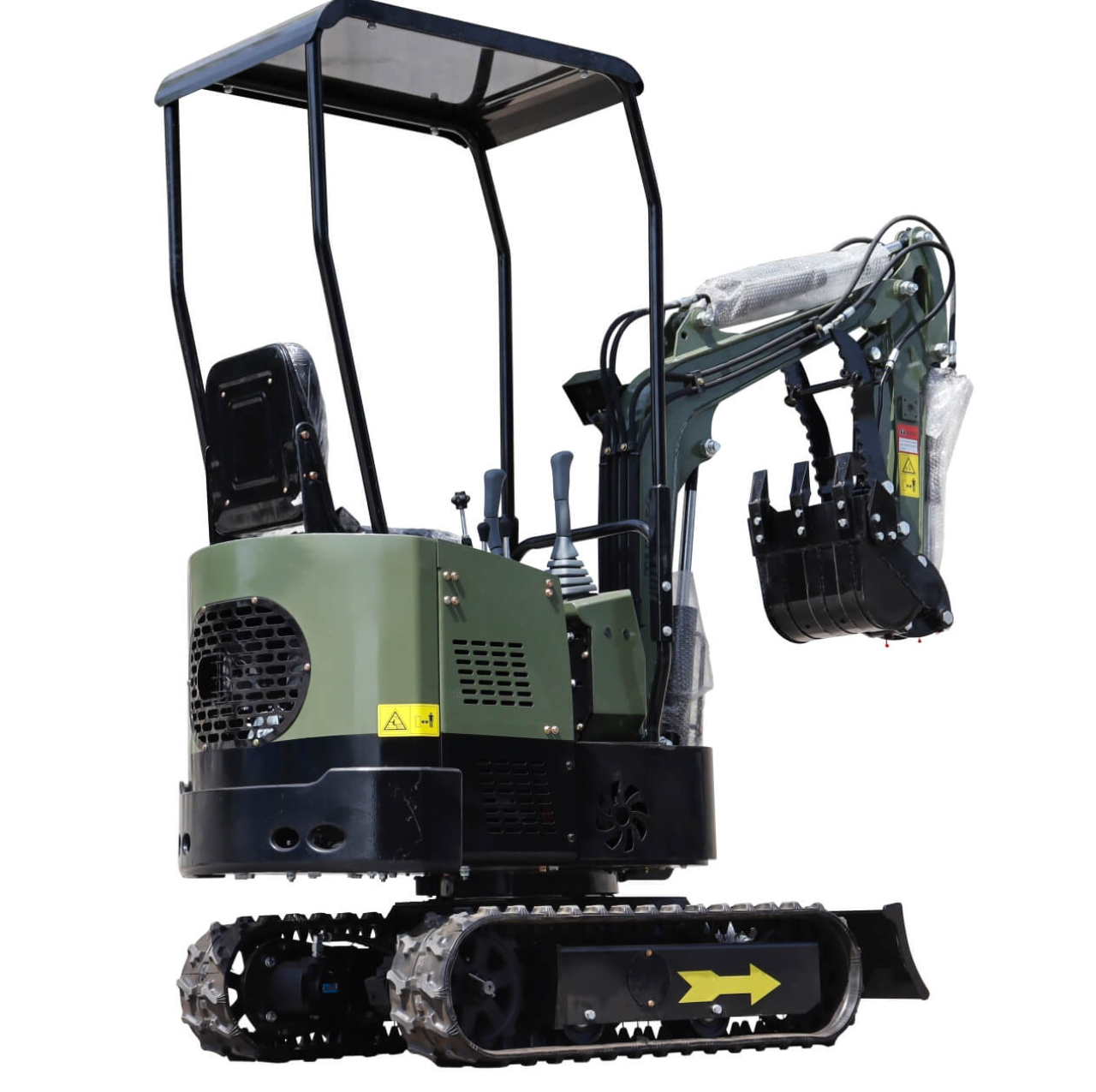 TYPHON TERROR X STORM Mini Excavator 1 Ton Trench Digger with Canopy, Hydraulic Thumb Clip, Bucket