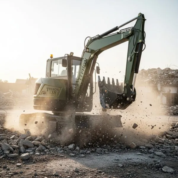 TYPHON TERROR LXV 6.6 Mini Excavator w 6.6 Ton 56.9hp Kubota V2607 Diesel Engine