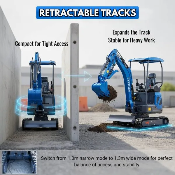 TYPHON TERROR XIX STORM Mini Excavator w 4000lbs Kubota D902 Diesel Engine