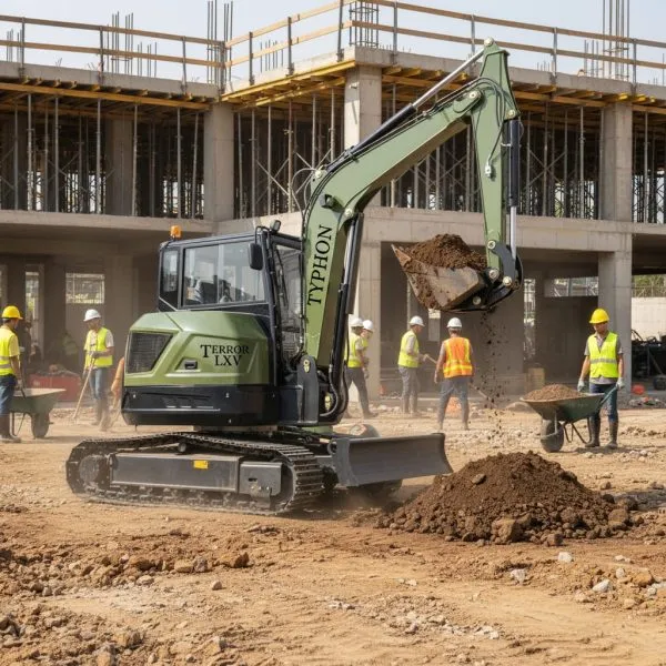 TYPHON TERROR LXV 6.6 Mini Excavator w 6.6 Ton 56.9hp Kubota V2607 Diesel Engine