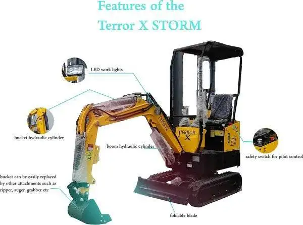 TYPHON TERROR X STORM Mini Excavator w 1 Ton Engine