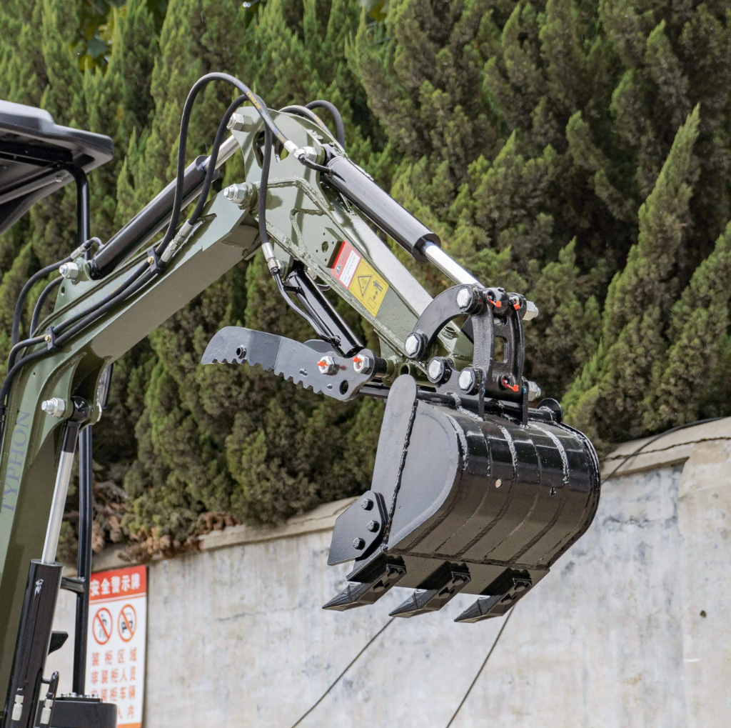 TYPHON TERROR XIII PRO STORM Mini Excavator – 1.3 Ton Trench Digger with Canopy, Hydraulic Thumb Clip, 22.1hp Honda Engine USA