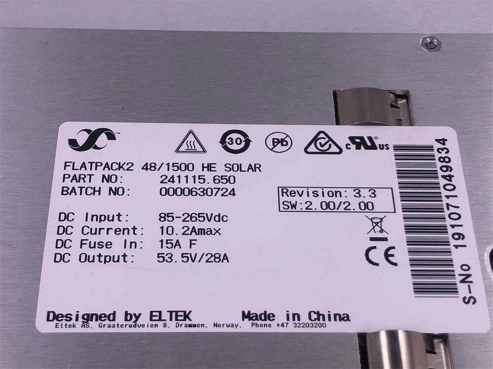 Eltek Flatpack2 48 1500 HE SOLAR 48V1500W Rectifier 241115.650