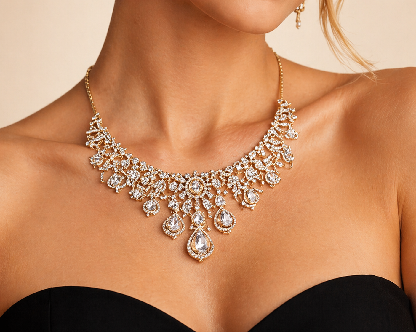 CZ Diamond Necklace & Earrings Set