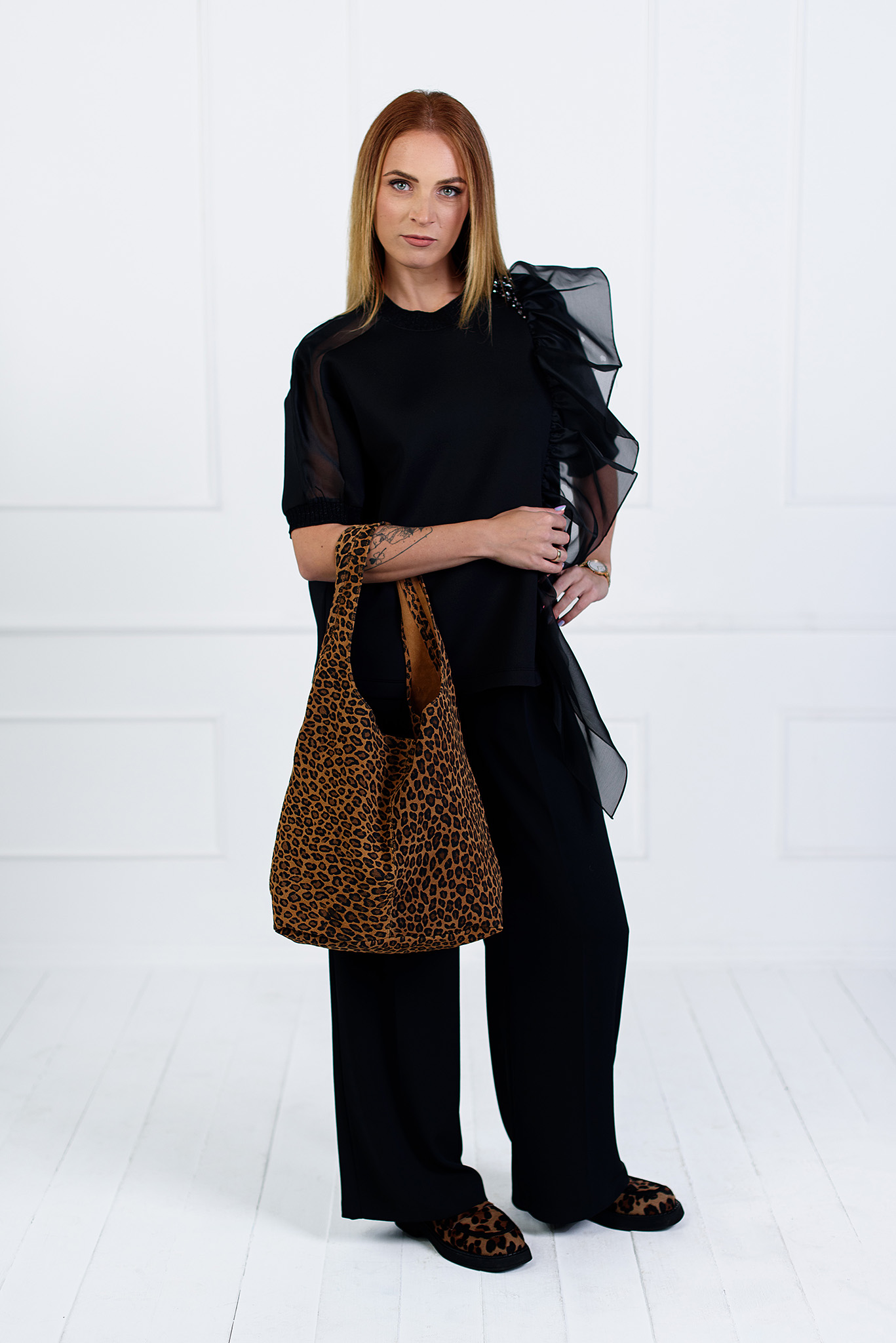 Tamsaus leopardo rankinė 1115
