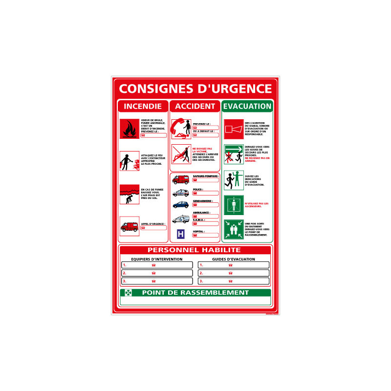 Consigne d'urgence