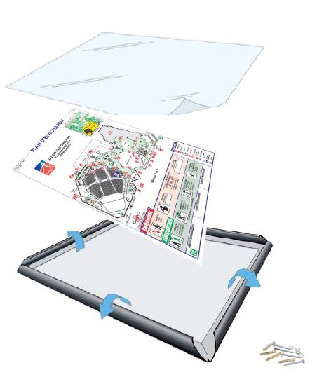 Plan d'évacuation cadre clic-clac A3