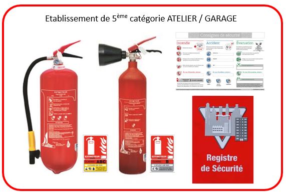 Pack ERT pour 5 éme catégorie atelier / garage