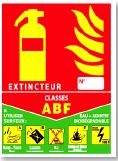 Panneau classe [ABF] pour extincteur