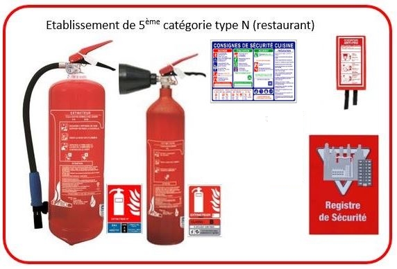 Pack sécurité incendie CUISINE de 5 éme catégorie type N