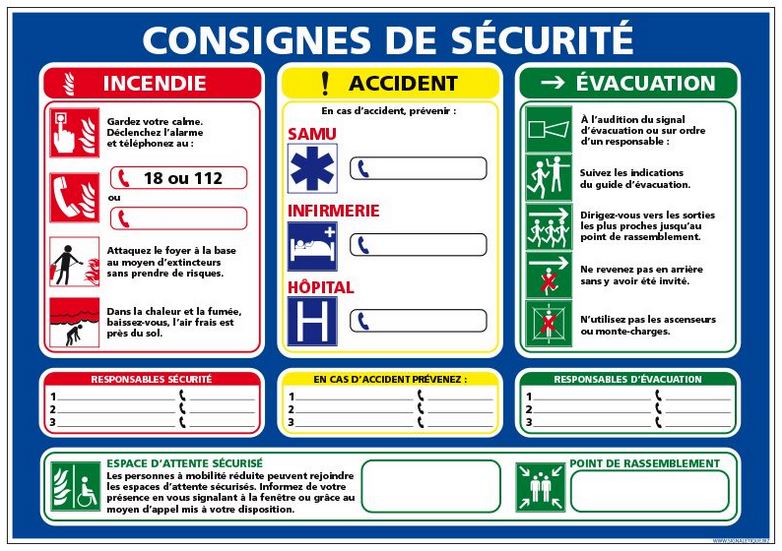 Consignes de sécurité ERP-ERT