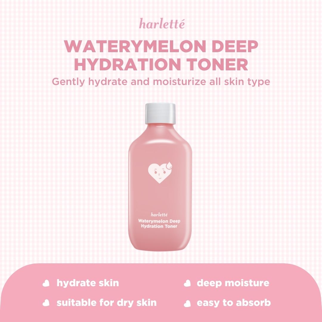 Harlette Waterymelon Deep Hydration Toner | Dry, Dehydrated, Combination, Sensitive Skin, Hydrating, Skincare Wajah