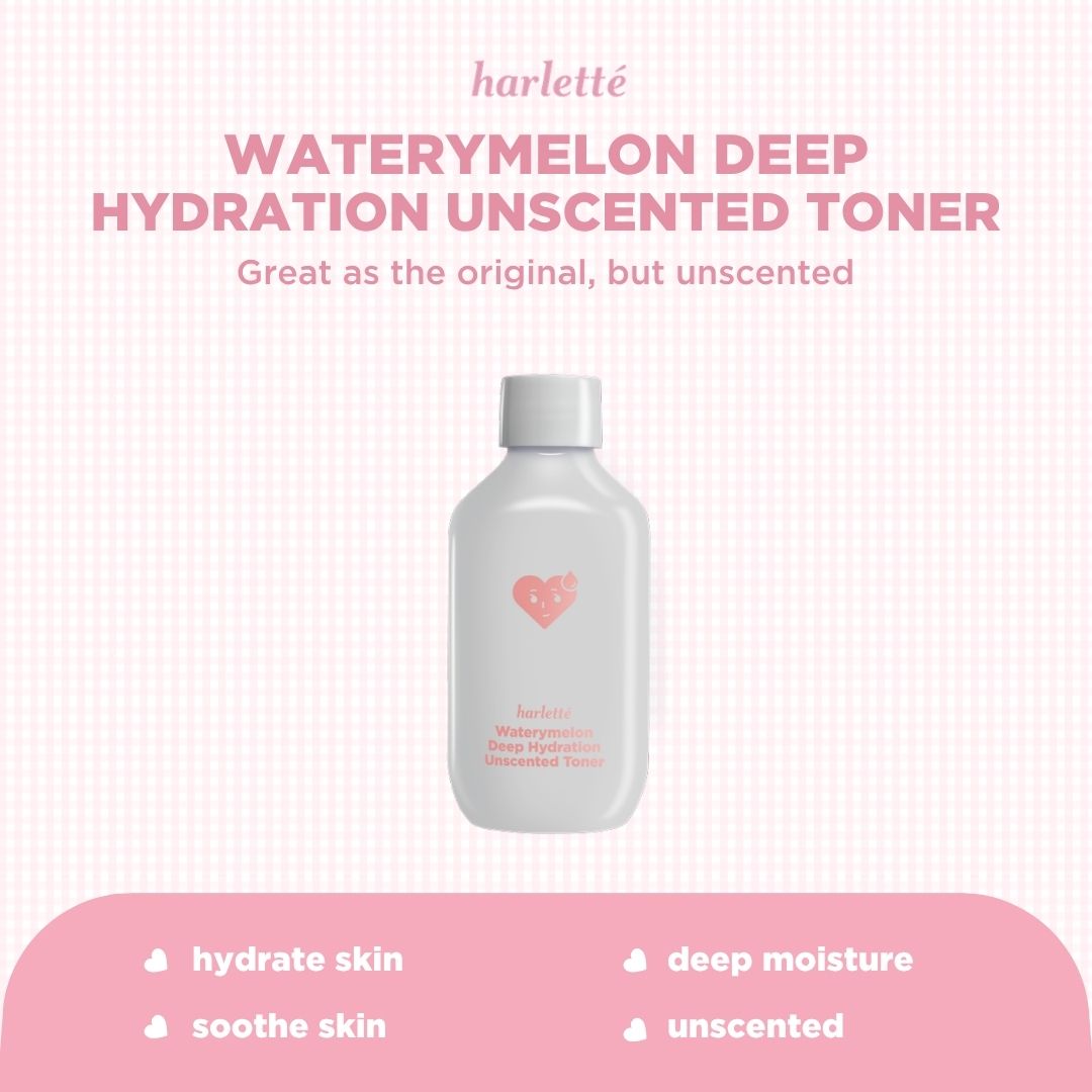 Harlette Waterymelon Deep Hydration Unscented Toner | Dry, Dehydrated, Combination, Sensitive Skin, Hydrating, Skincare Wajah