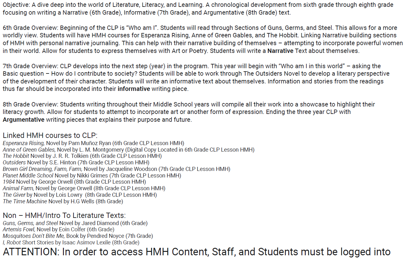 7th Grade ELA Curriculum (Complete Year)