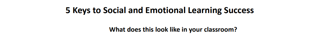 5 Keys to Social and Emotional Learning Success: A Guide for Teachers