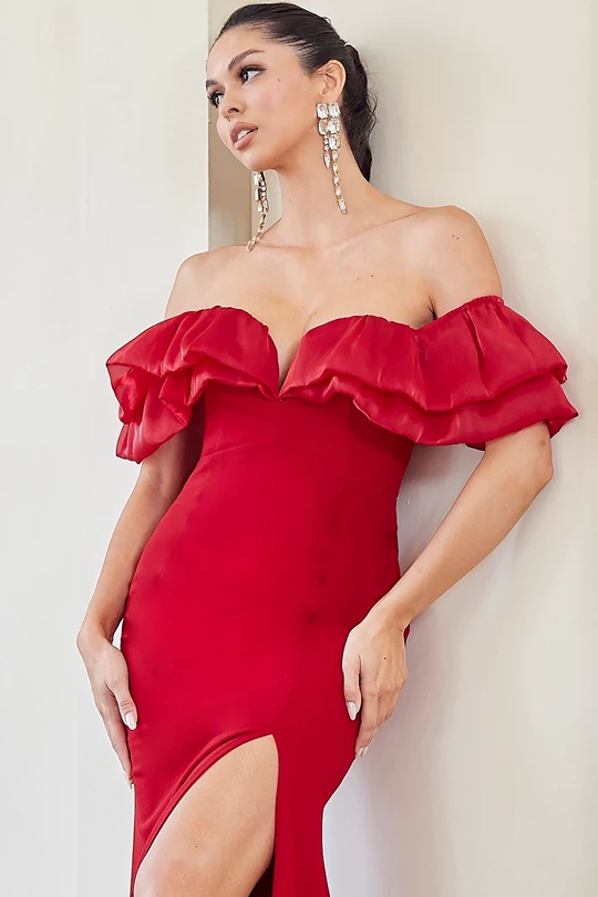 Vestido Off Shoulder Ruffle