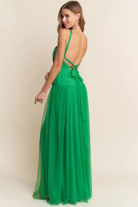 Halter Neck Crossed Front Line Maxi Dress