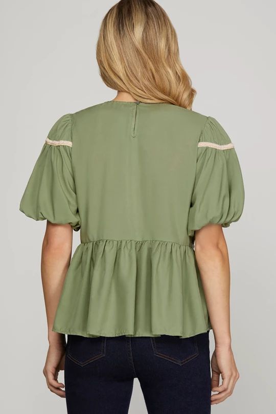 Short Sleeve Trim Top