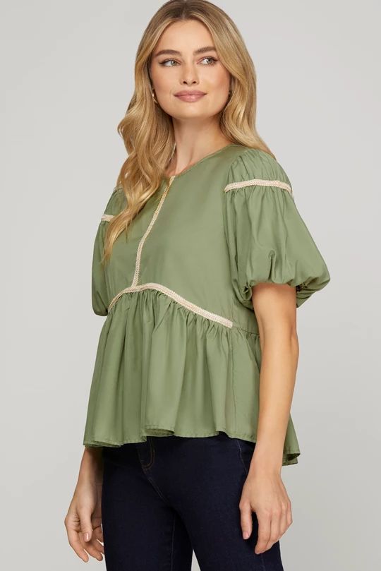 Short Sleeve Trim Top