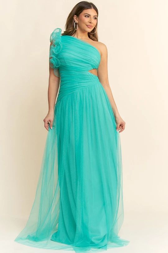 Asymetric One Shoulder Maxi Dress