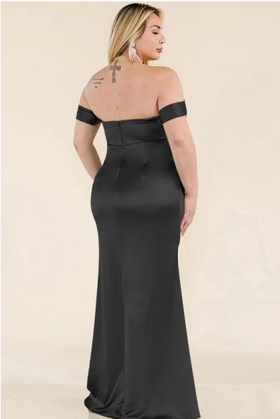 Satin Drop Shoulder Maxi Dress