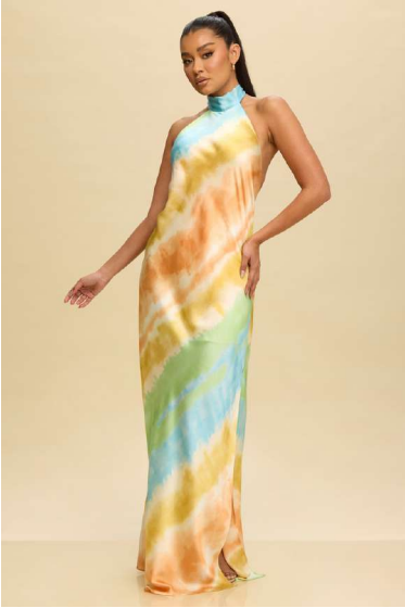 Tiedye Halter Maxi Dress