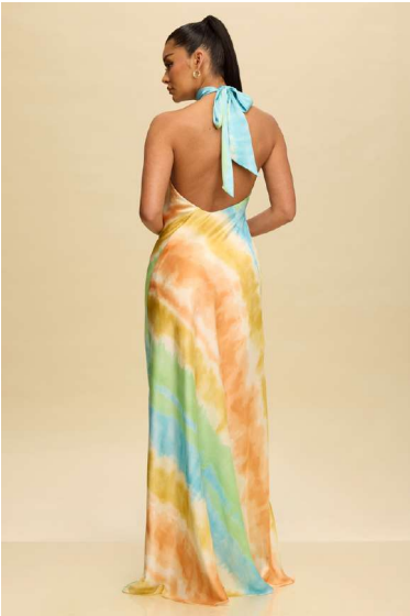 Tiedye Halter Maxi Dress