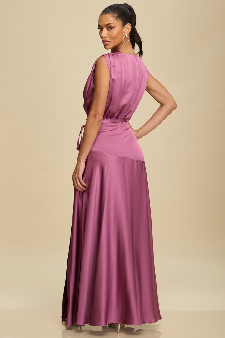Satin Pleated Gown 
