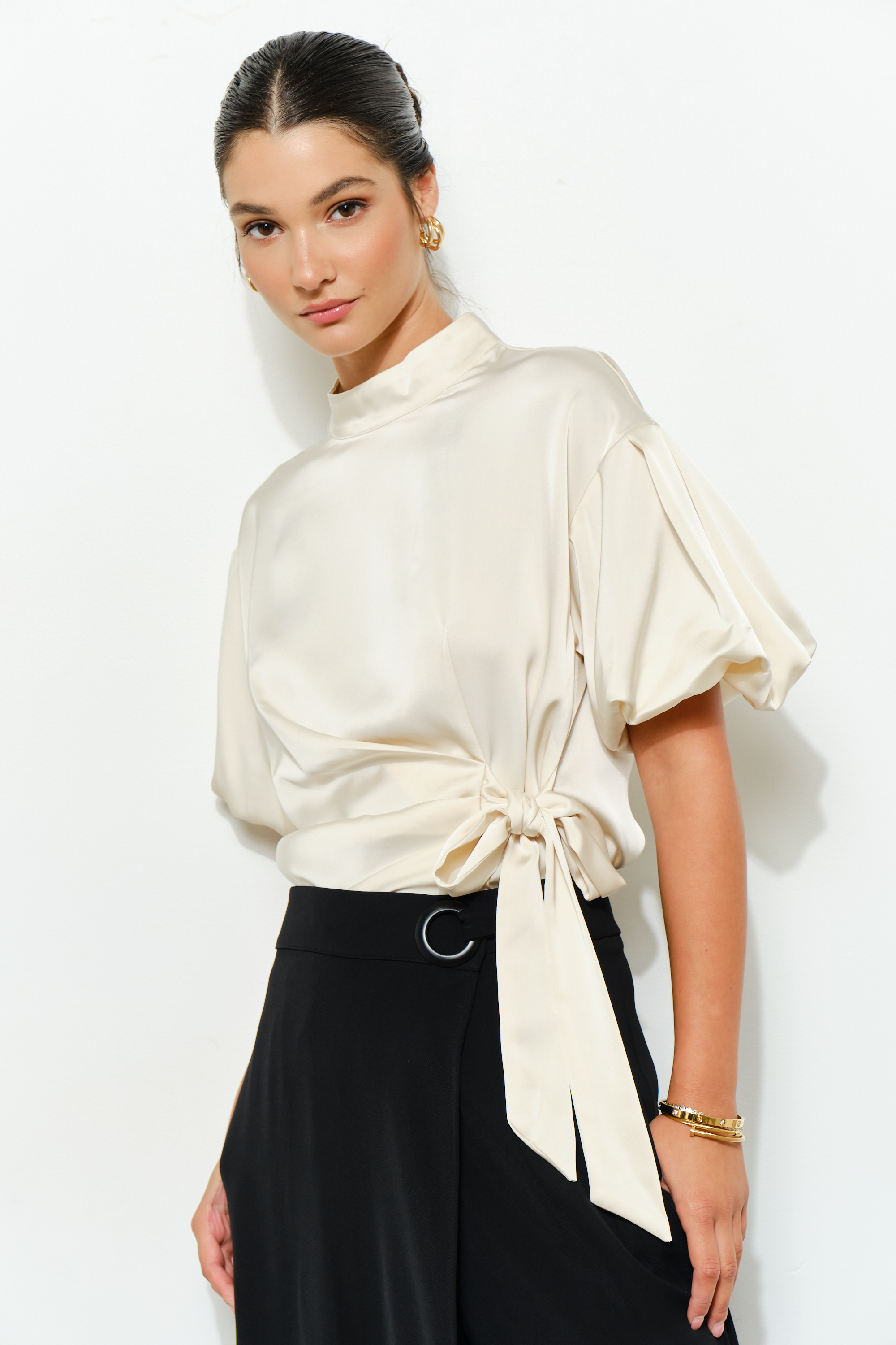 Satin Puff Sleeve