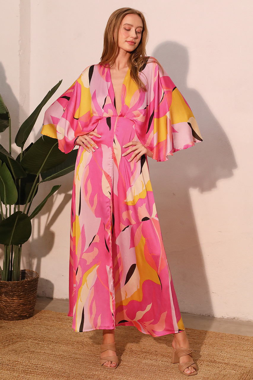 Shades of Paradise Cape Maxi Dress