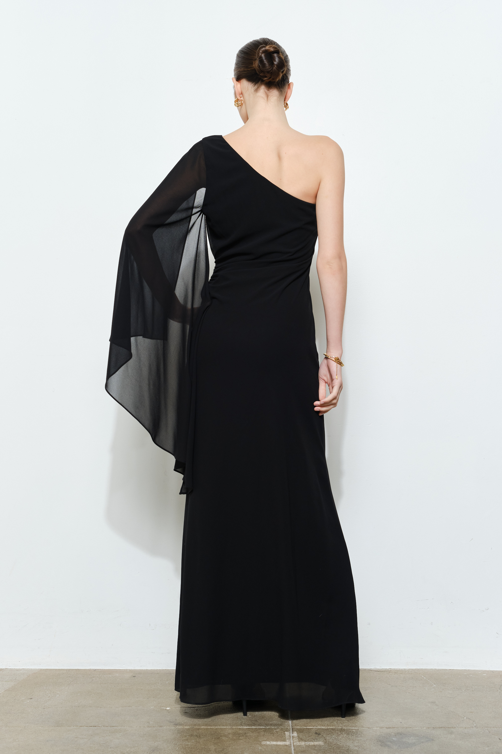 Luxe One Shoulder Gold Slit Maxi Dress