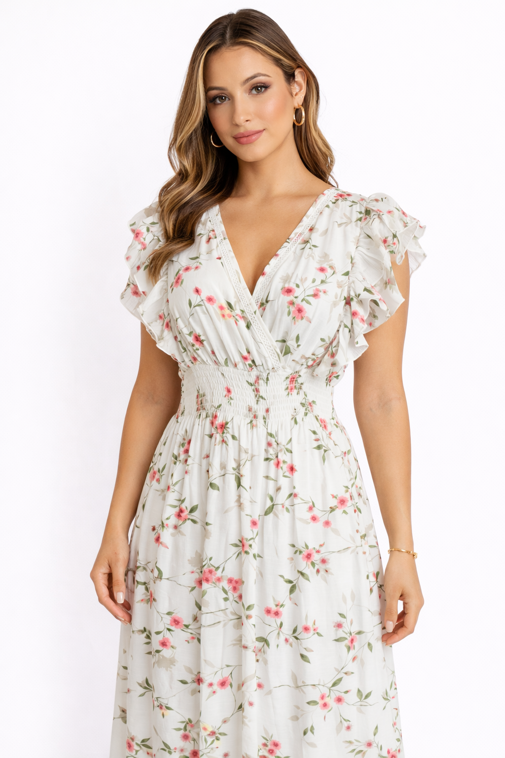 Floral Elegance V neckline