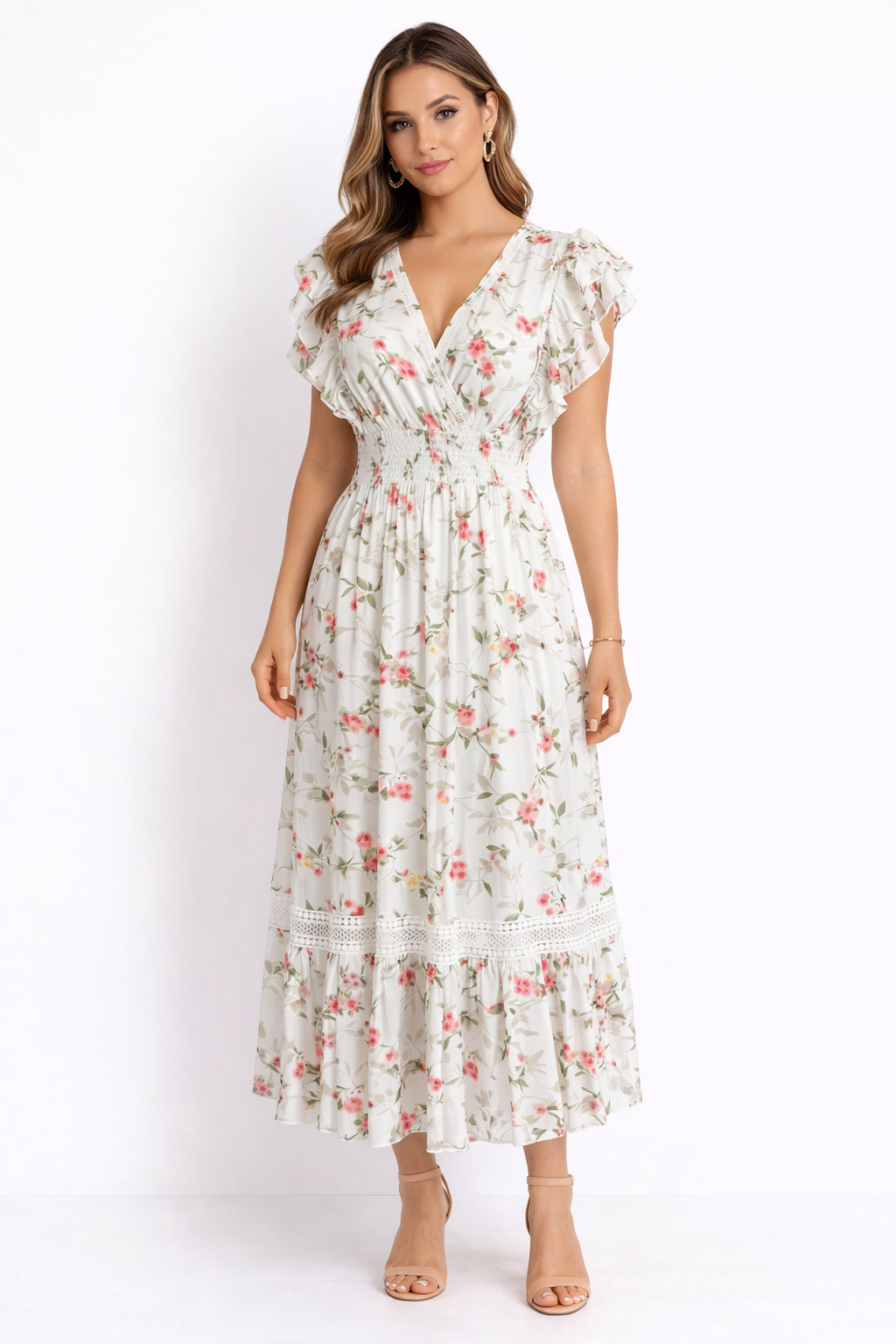 Floral Elegance V neckline