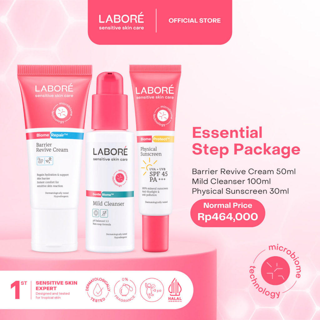 Paket Basic Kulit Sensitif (Face Wash, Moisturizer, Sunscreen)