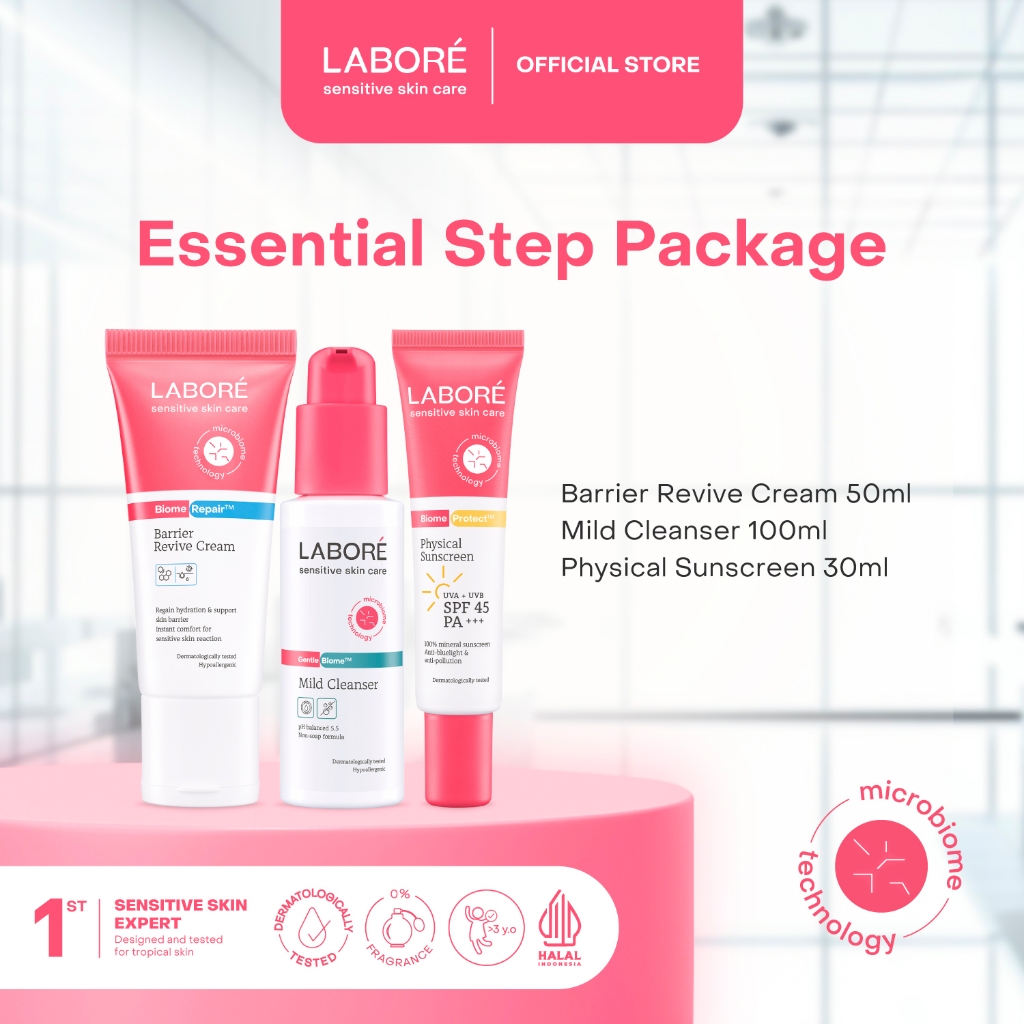 Paket Basic Kulit Sensitif (Face Wash, Moisturizer, Sunscreen)