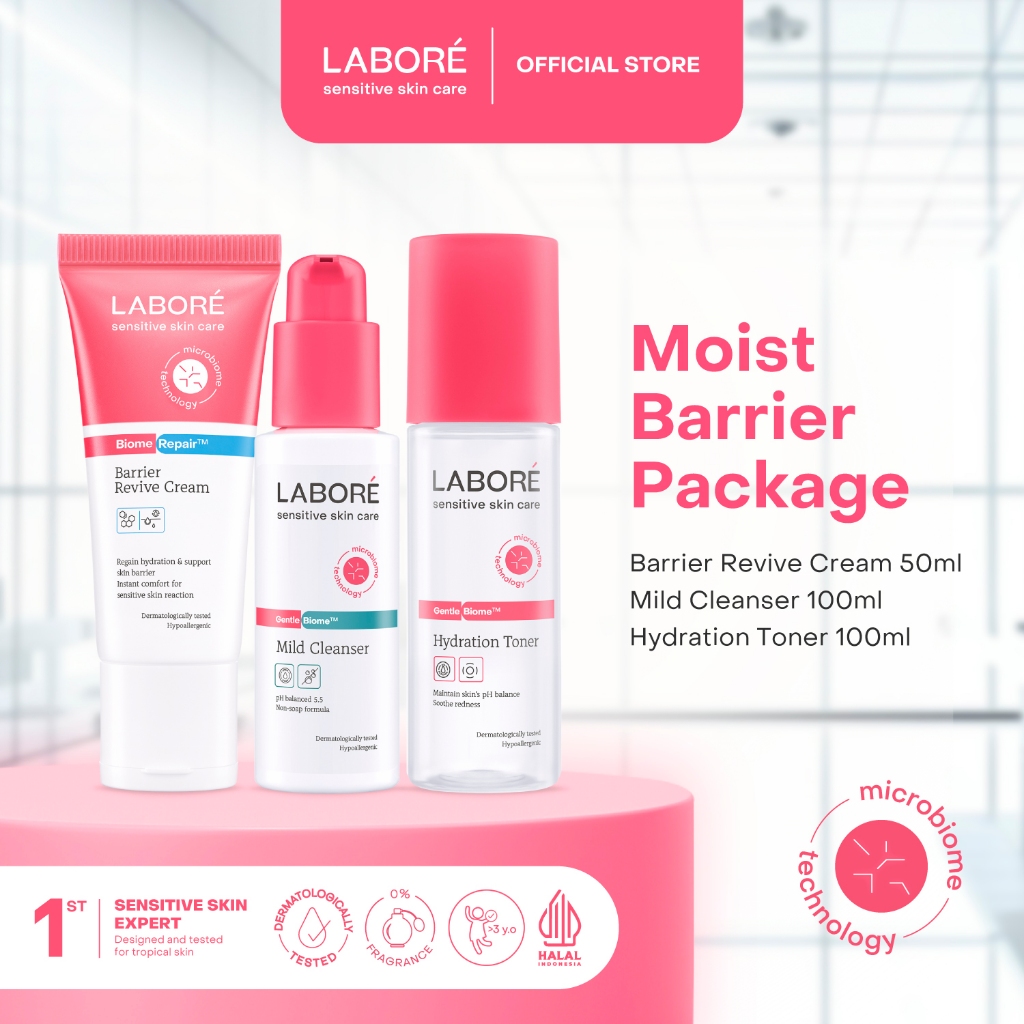 LABORE Moist Barrier Package (Face Wash, Toner, Moisturizer)