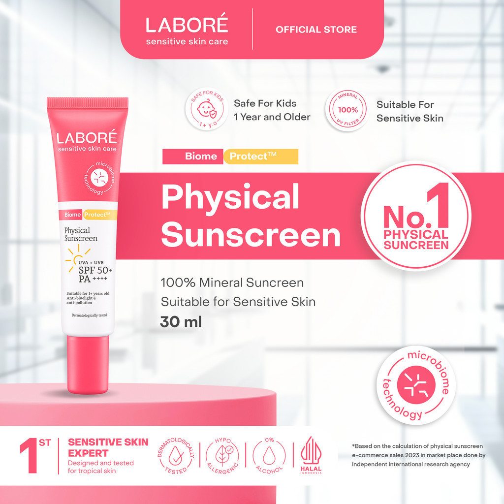 LABORE Sensitive Skin Care BiomeProtect Physical Sunscreen SPF 50 PA+++ 30 ml 