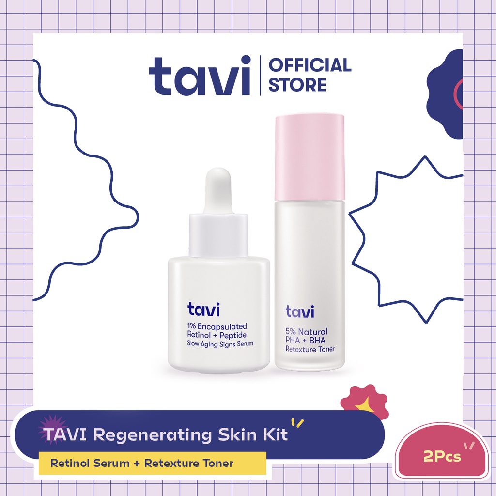 [BUY 2 GET 3] Tavi Regenerating Skin Kit: Retinol Serum + Exfoliating Toner - FREE 3in1 Face Mist