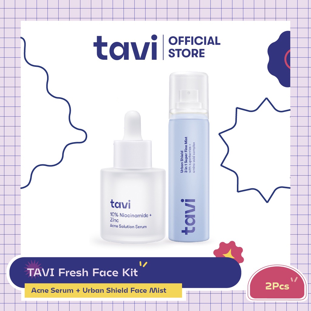 TAVI Fresh Face Kit Acne Serum 30ml + Urban Shield Face Mist 90ml