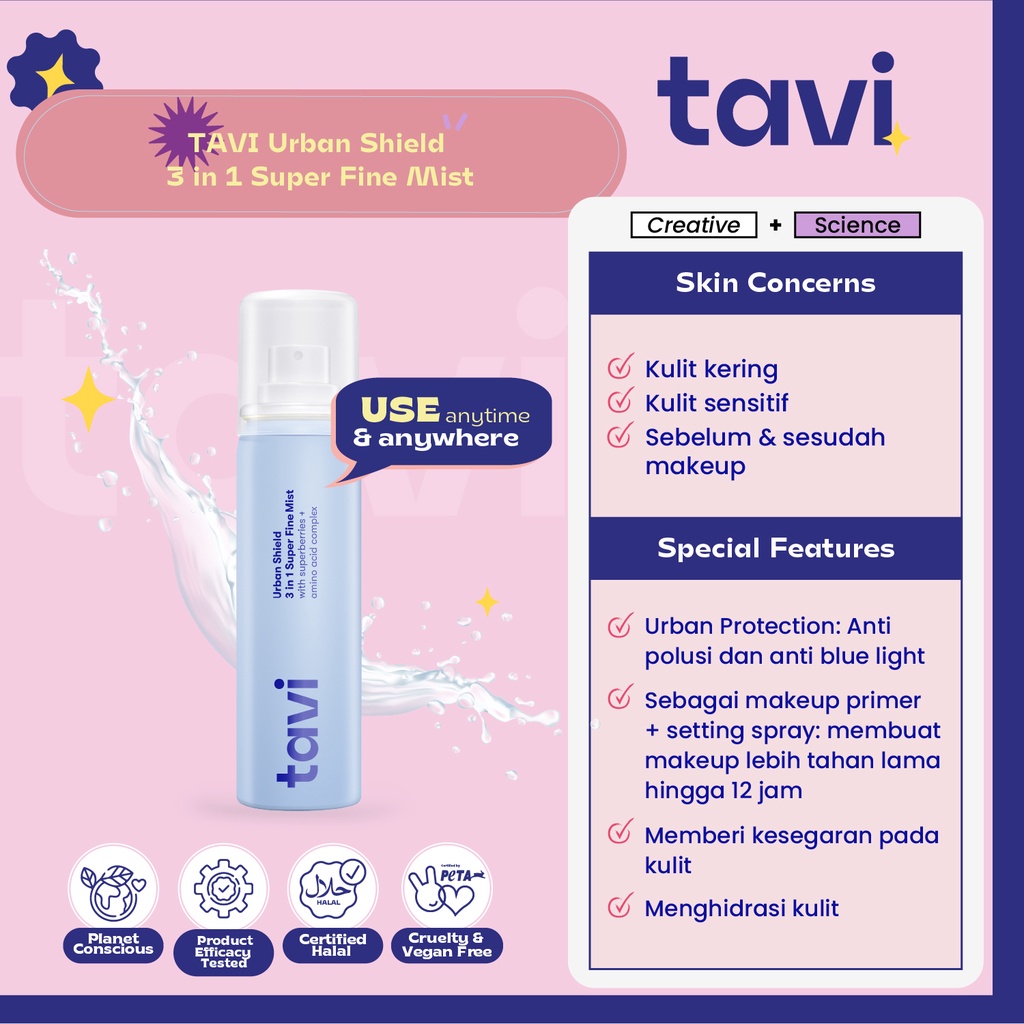 TAVI Fresh Face Kit Acne Serum 30ml + Urban Shield Face Mist 90ml
