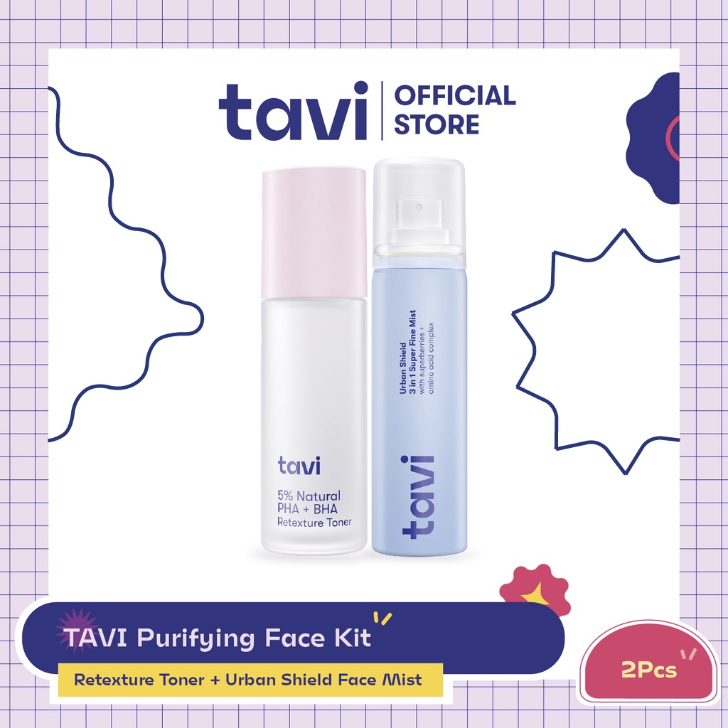 TAVI Purifying Face Kit Retexture Toner 100ml + Urban Shield Face Mist 90ml