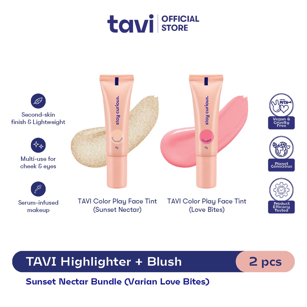 [BUY 2 GET 3] TAVI Blush + Highlighter Kit (Sunset Nectar edition) - FREE Exfoliating Toner