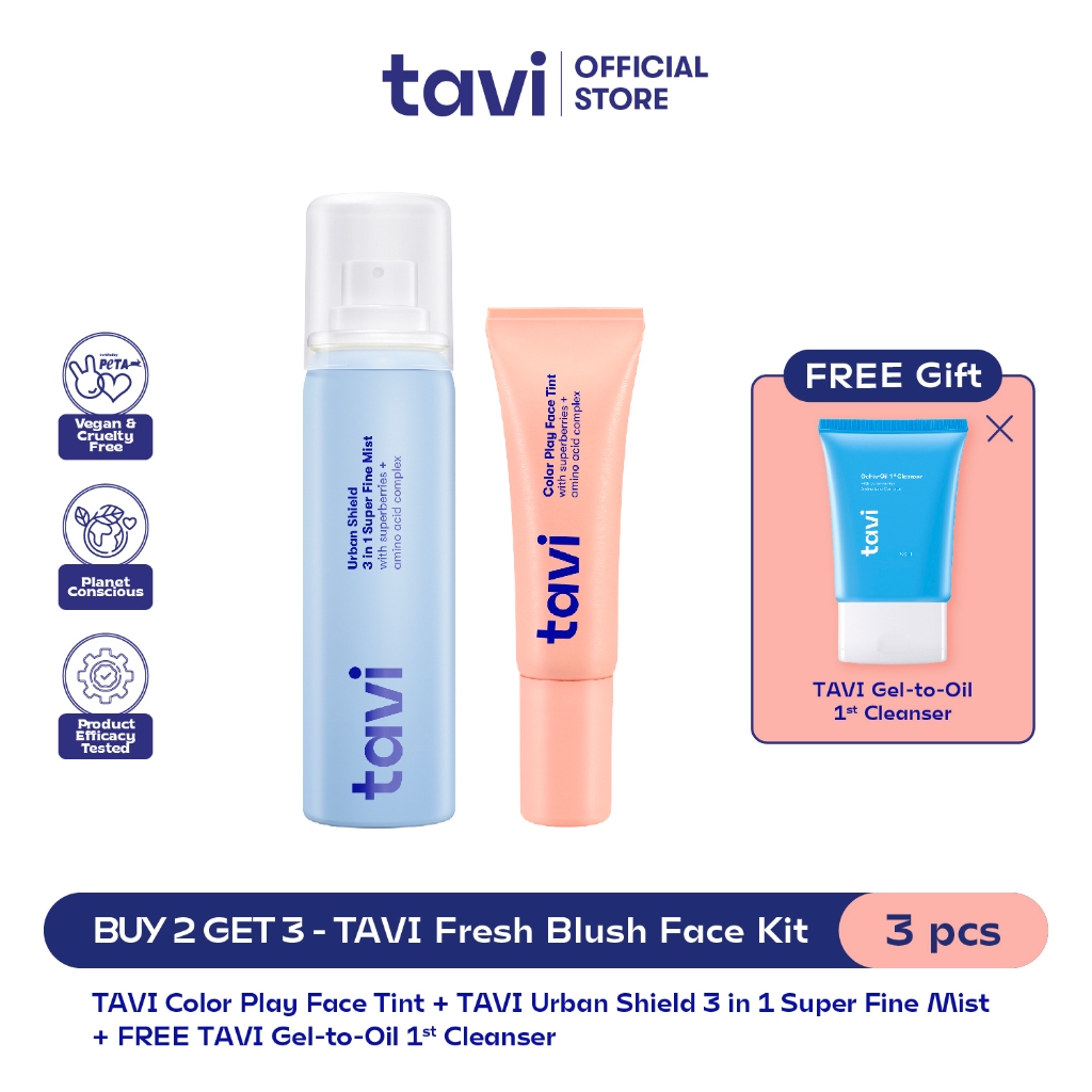 TAVI Fresh Blush Face Kit (3in1 Face Mist + Face Tint) - FREE Cleanser