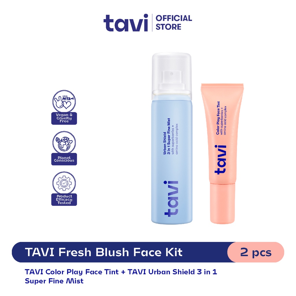 TAVI Fresh Blush Face Kit (3in1 Face Mist + Face Tint) - FREE Cleanser
