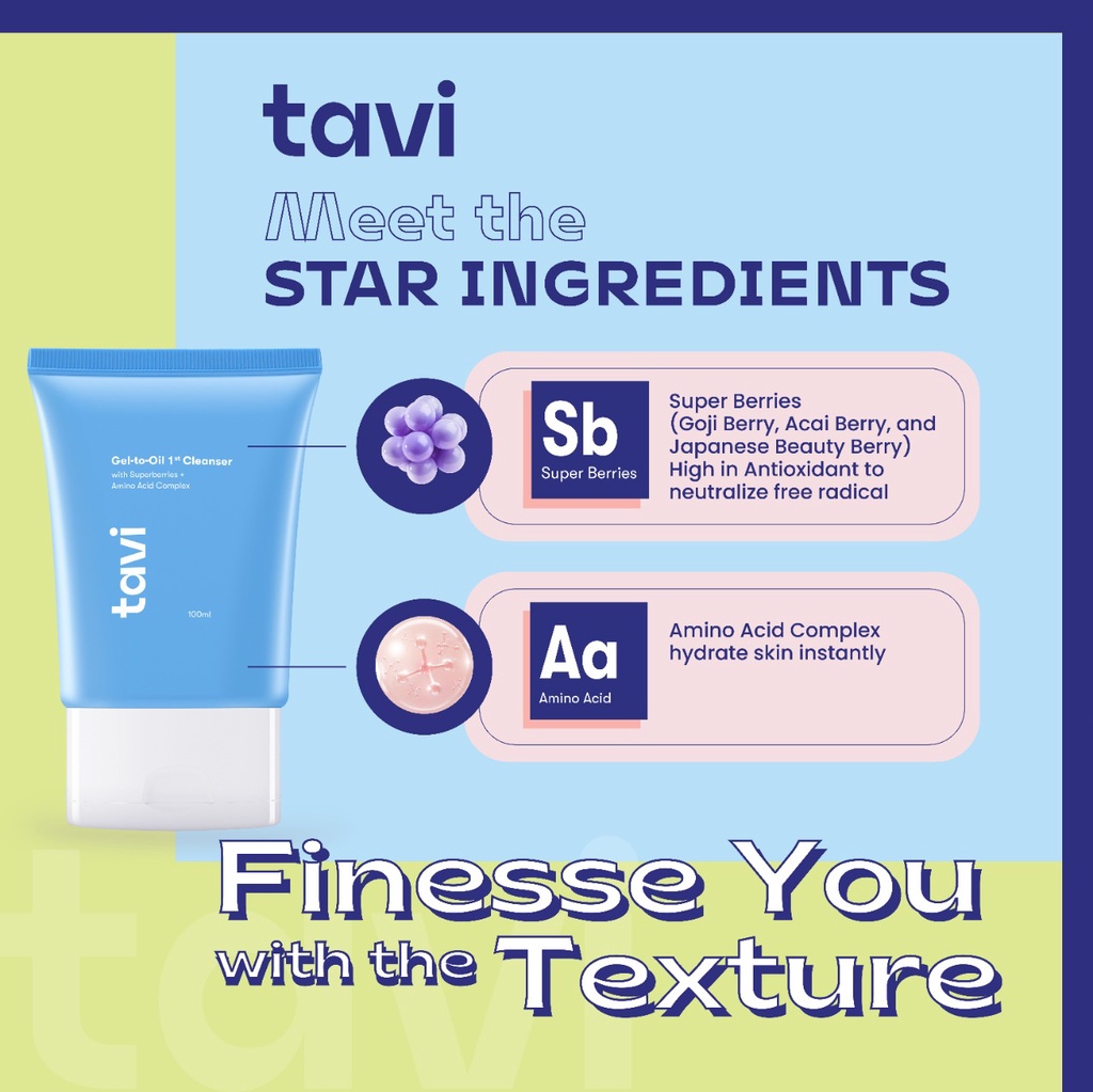 TAVI Gel to Oil Cleanser 1st Cleanser 100 ml - Make up Remover | Menghapus Make up Waterproof & Menghilangkan Komedo