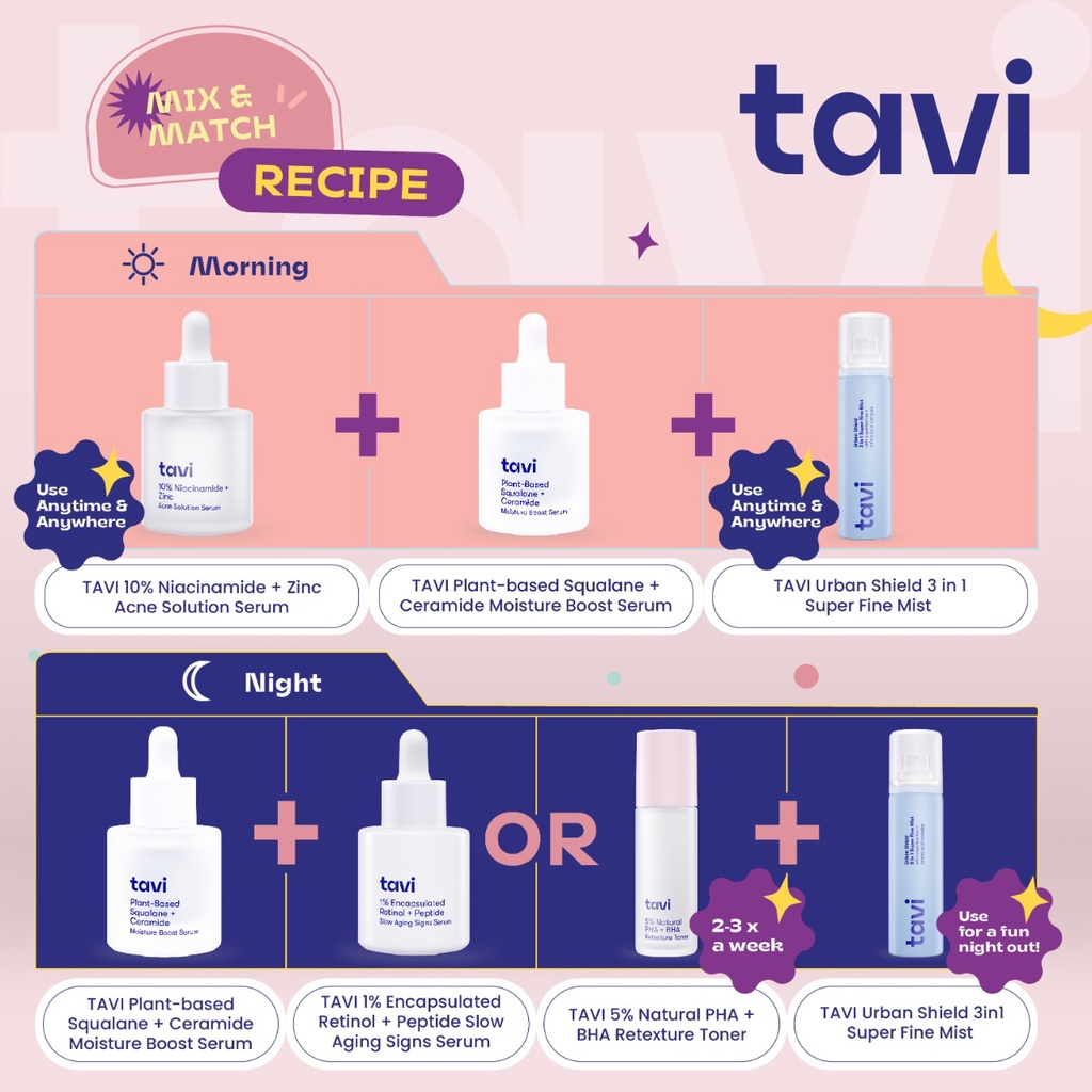 TAVI Urban Shield 3in Face Mist Twin Pack (@90ml) - Setting Spray Primer Multifungsi Make up Tahan Lama 12 Jam